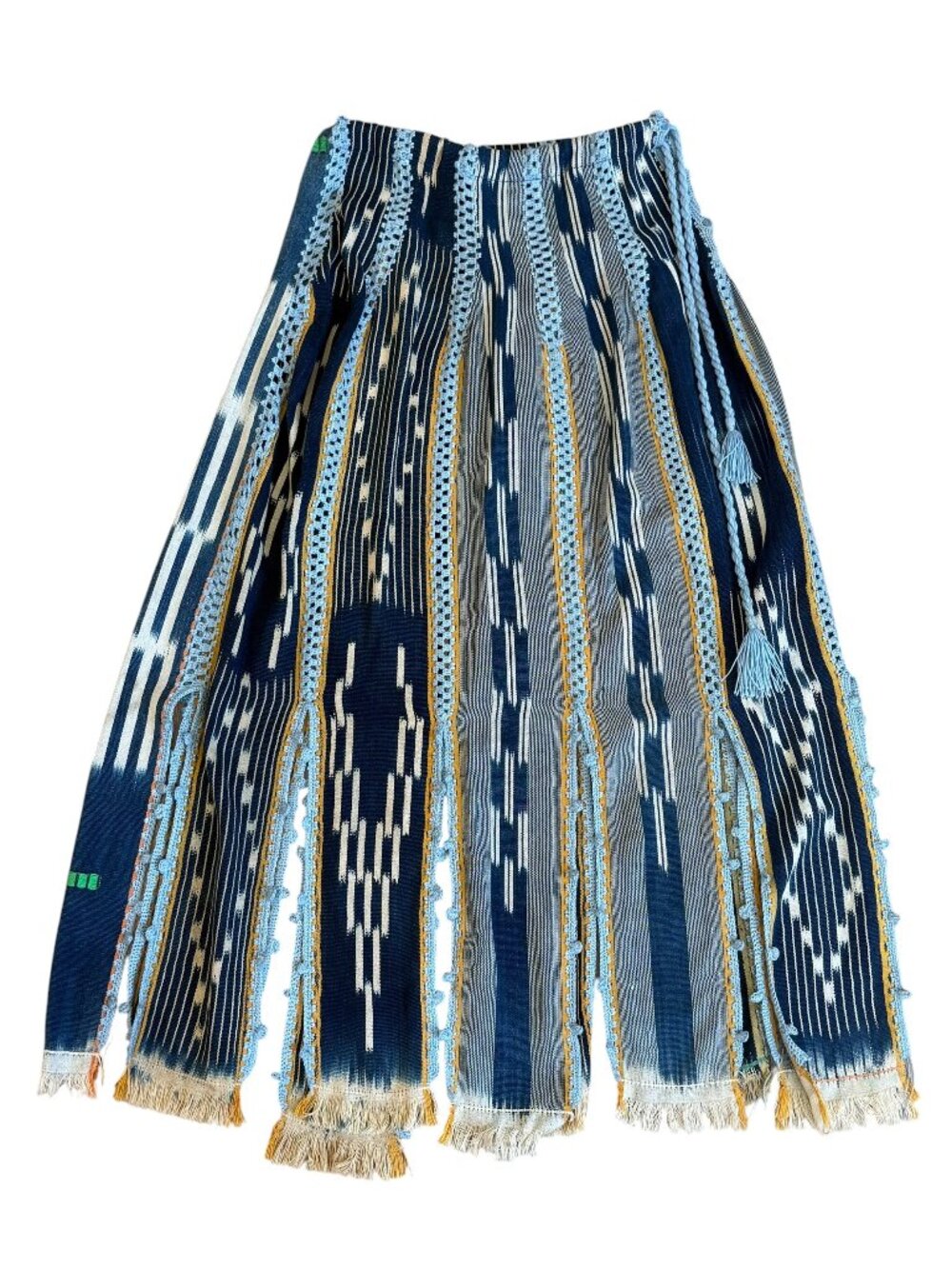 Handmade Indigo Mud Cloth and Crochet Skirt